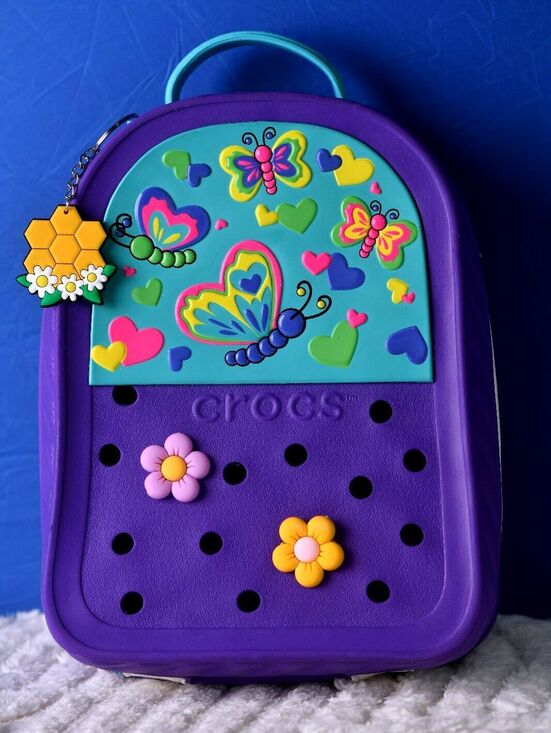 CROCS Other - Crocs Butterfly Mini Backpack Purple Light-Up - Like New